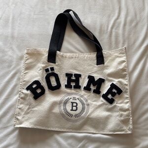 Bohme chenille lettering tote bag